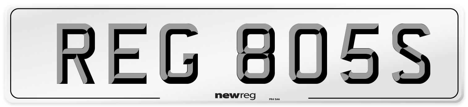 REG 805S Number Plate from New Reg